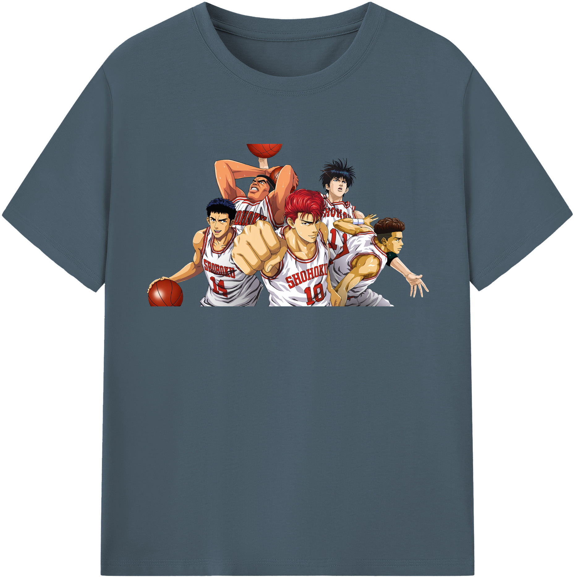 SLAM DUNK／スラムダンク 綿100％半袖Tシャツ（フロントプリント）
